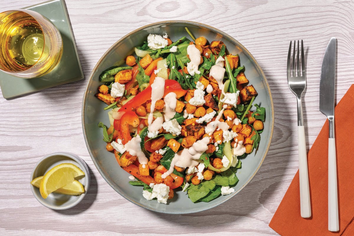 Spiced Chicken, Chickpea & Spring Veggie Salad