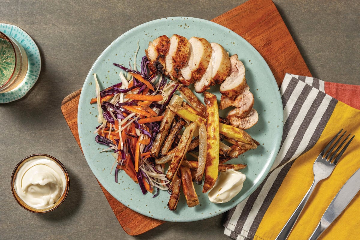 Easy Spiced Chicken & Baked Veggie Fries