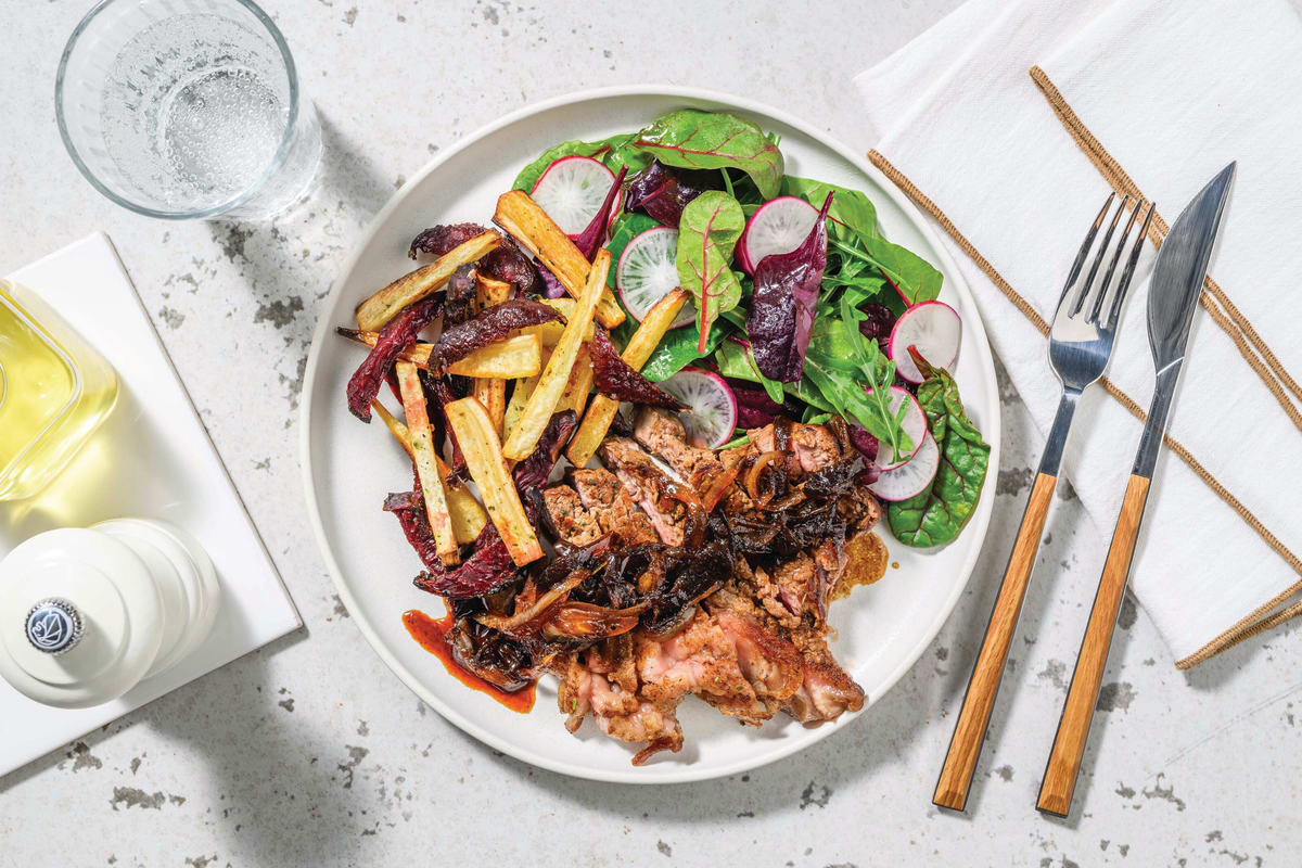 Herby Seared Steak & Veggie Fries