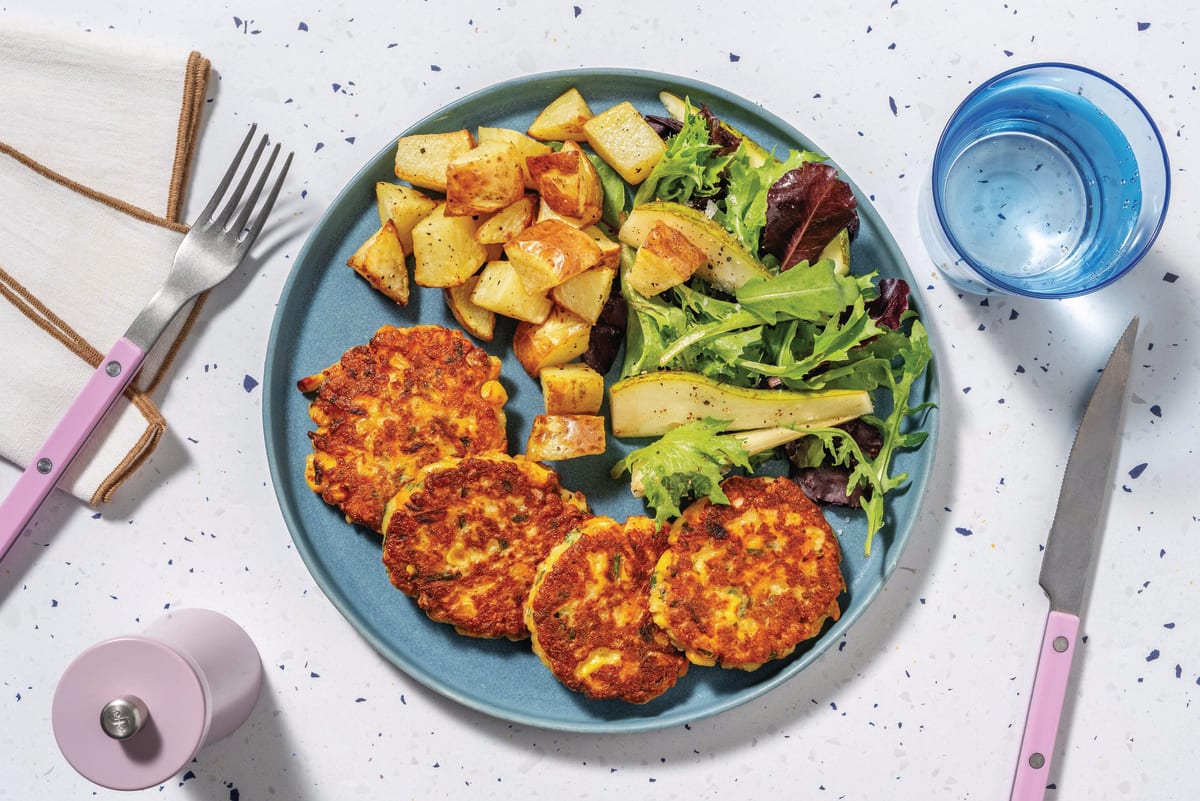 Double Haloumi & Veggie Fritters