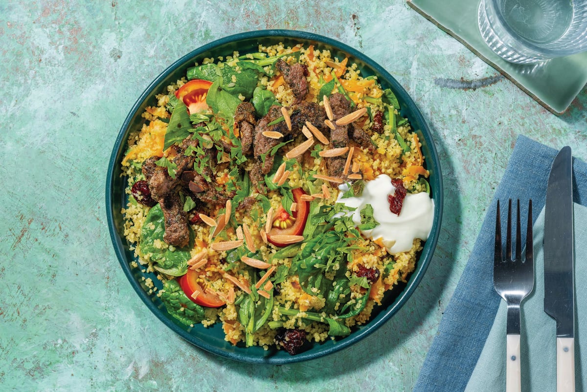 HelloHero: Spiced Beef & Currant Couscous