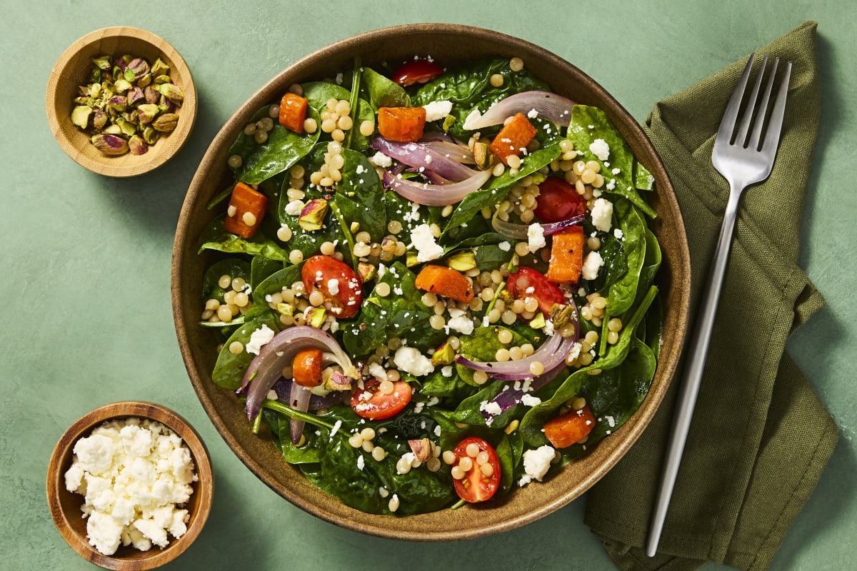 Spinach Salad with Chicken & Couscous