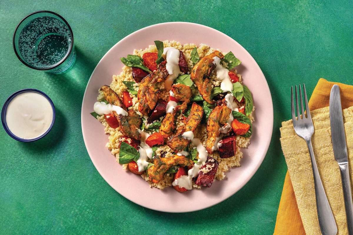 Easy Garlic-Herb Chicken & Veggie Couscous