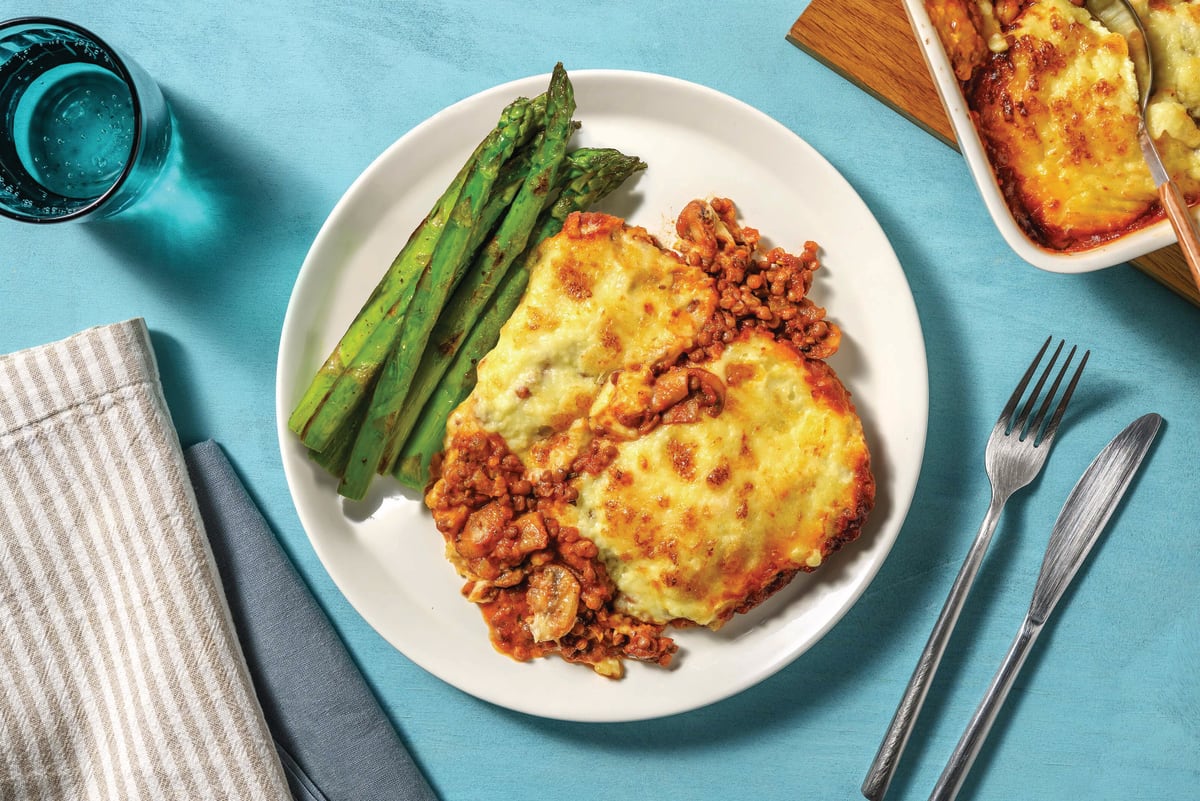 Cheesy Mushroom & Lentil Shepherd's Pie 