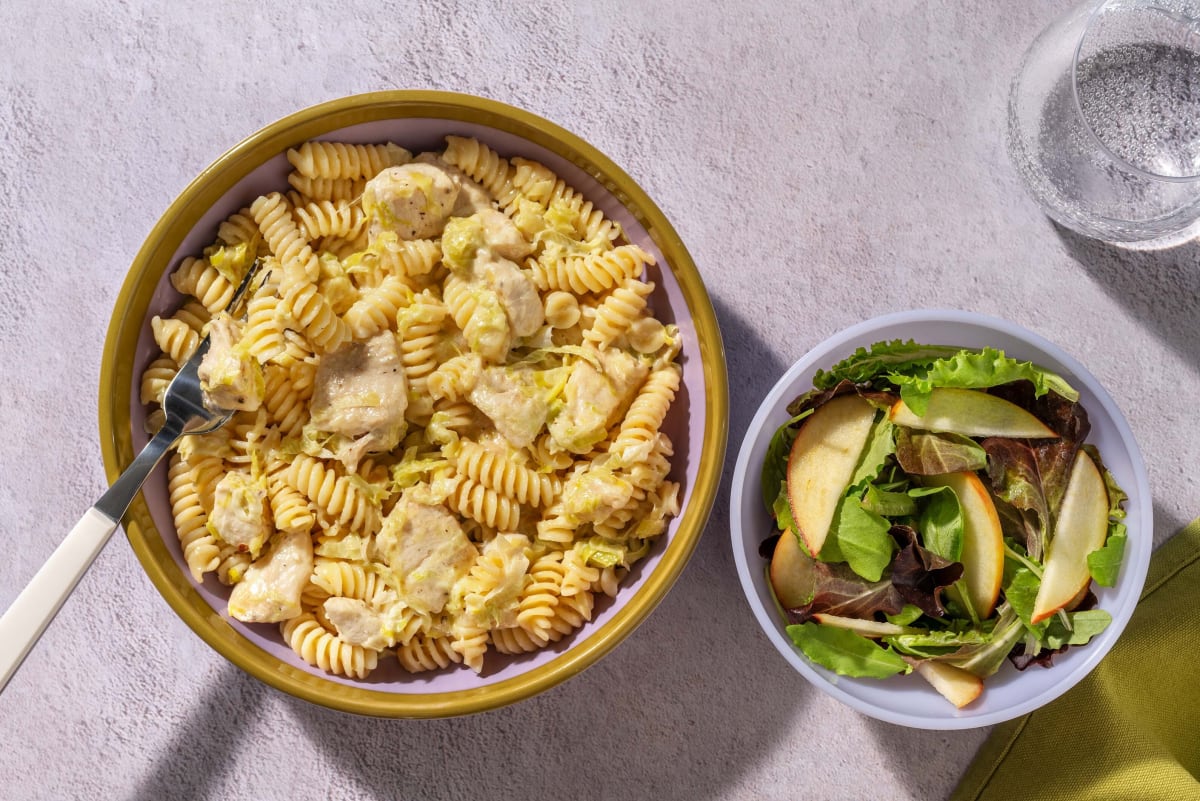 Creamy Cajun Chicken, Bacon & Leek Fusilli