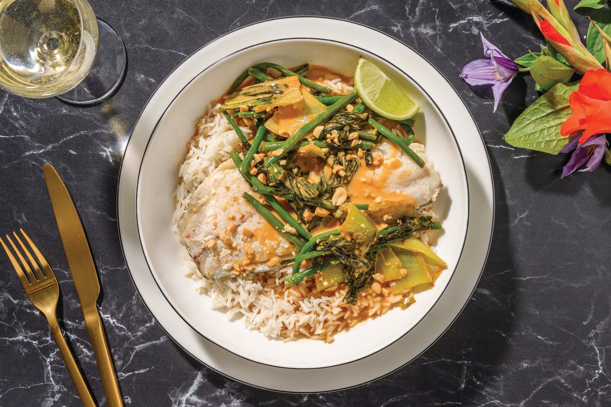 Seared Barramundi & Red Curry Sauce