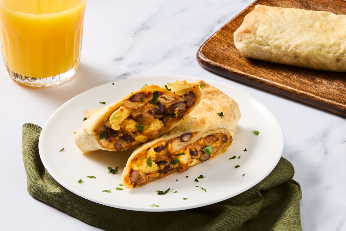 Cheesy Egg & Smoky Black Bean Wrap