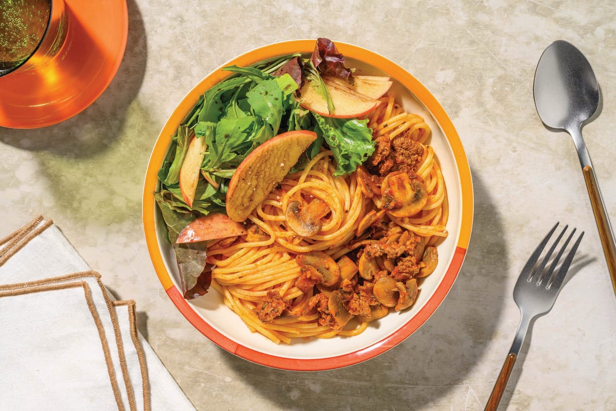 Nan’s Beef & Mushroom Spaghetti