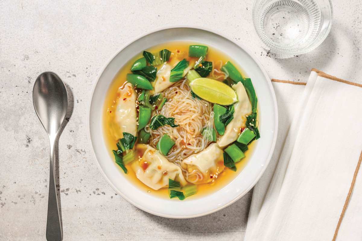 One-Pot Double Prawn Wonton Noodle Soup