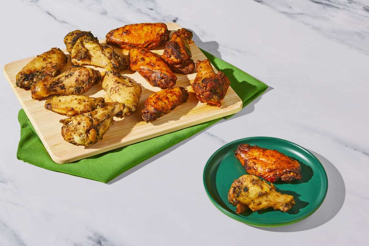 Garlic Parmesan & Buffalo Chicken Wings