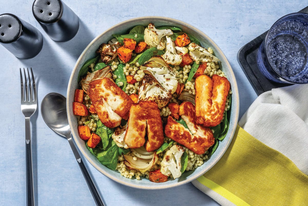 Honey-Glazed Halloumi & Pearl Couscous