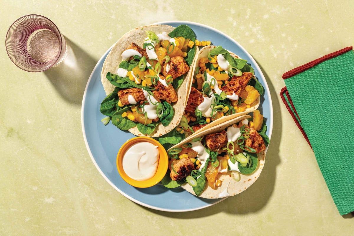 Quick Caribbean-Spiced Chicken Tender Tacos