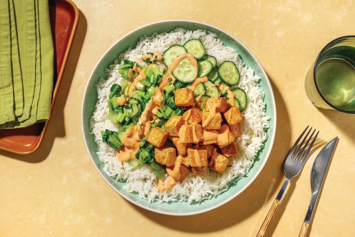 Sweet-Soy Tofu & Greens Poke Bowl