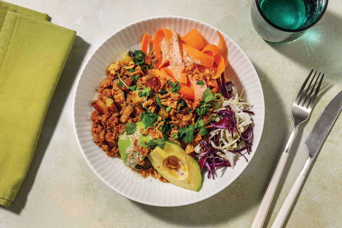 HoneySoy Beef & Eggplant Salad Bowl Recipe HelloFresh