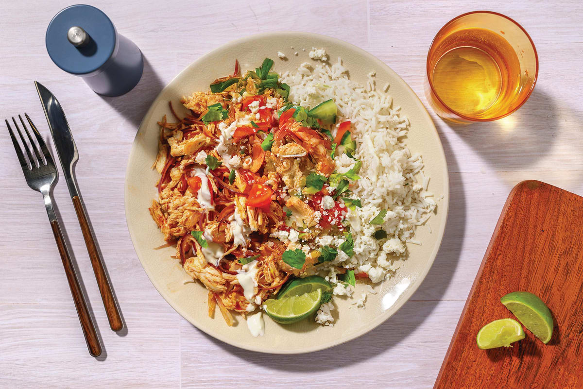 HelloHero: Peri-Peri Pulled Chicken & Rice 