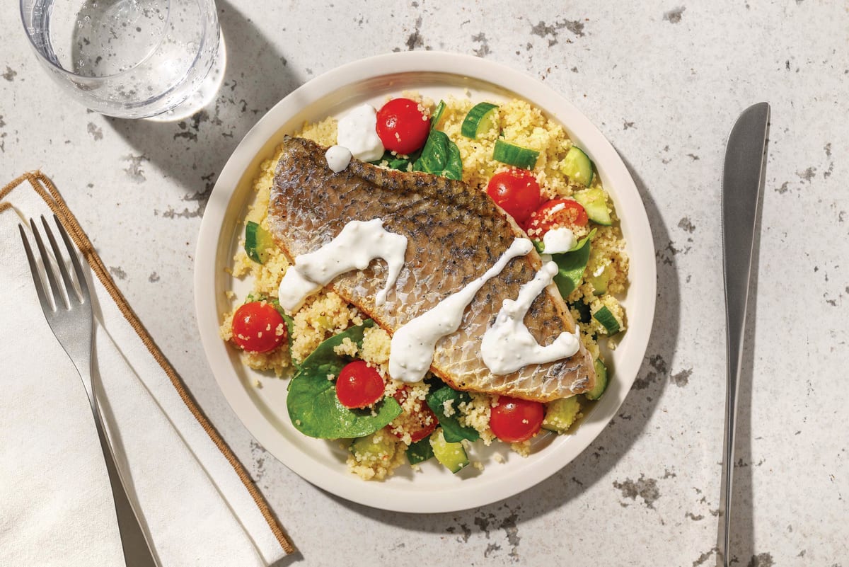 Easy Barramundi & Zesty Veggie Couscous