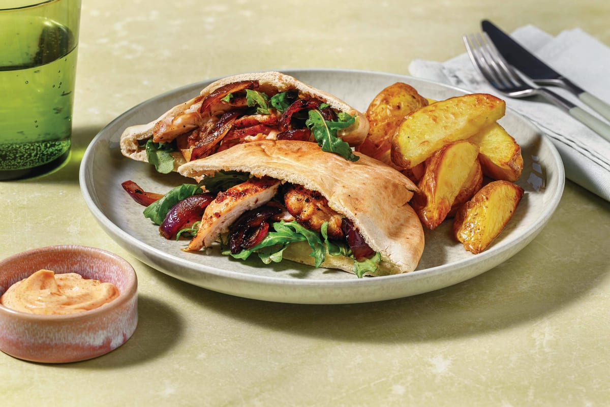 Peri-Peri Chicken & Caramelised Onion Pita