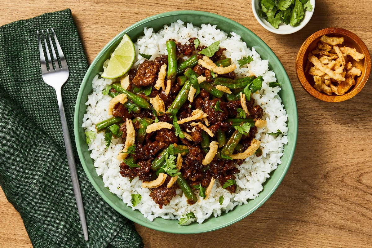 Sweet Chili Beef & Green Bean Bowls