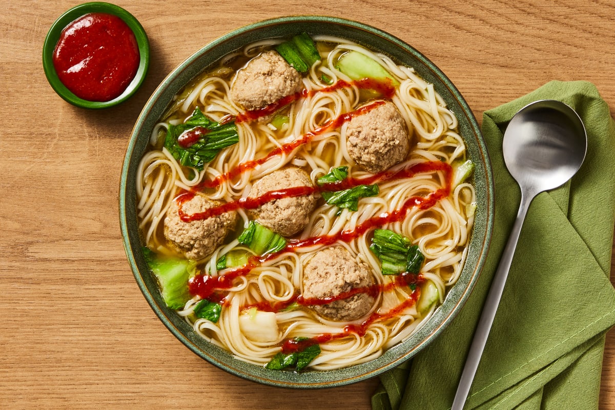 Hoisin Beef Meatball Ramen 