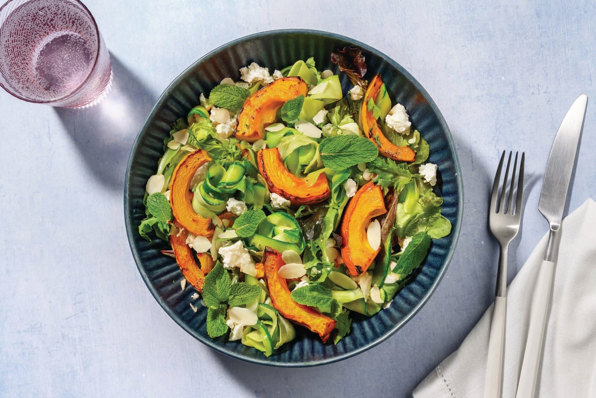 Roast Pumpkin & Courgette Ribbon Salad