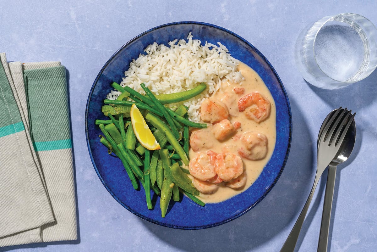 Quick Caribbean Prawns & Coconut Sauce