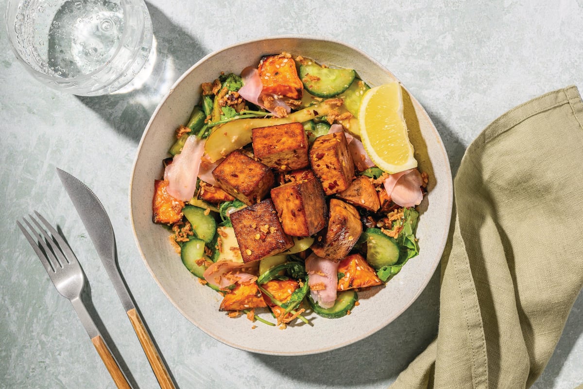 Japanese Glazed Tofu & Sesame Miso Salad