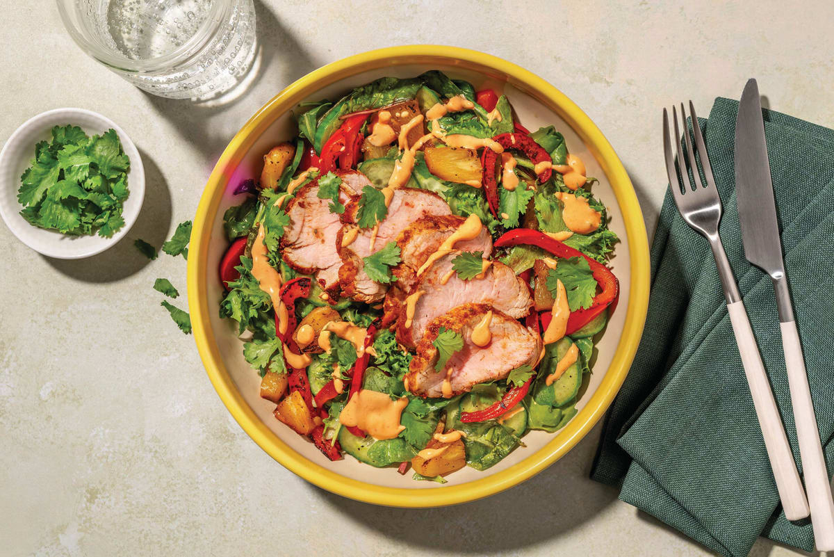 Double Caribbean Pork & Pineapple-Capsicum Salad