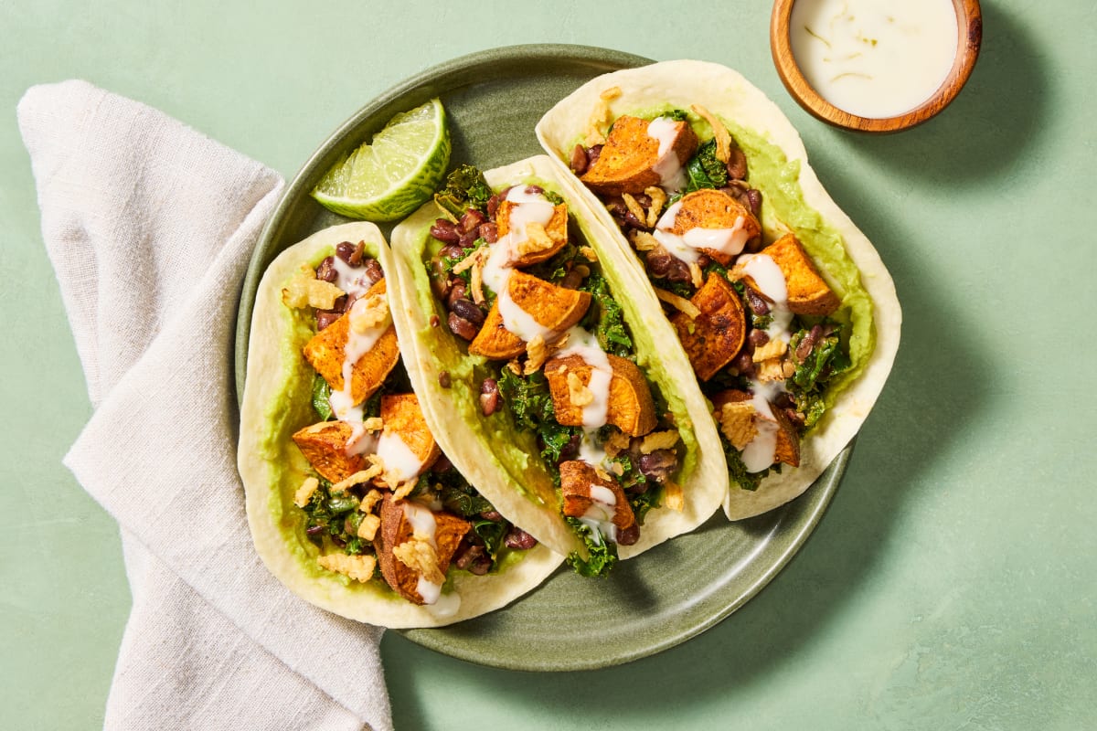 Turkey, Sweet Potato & Kale Tacos