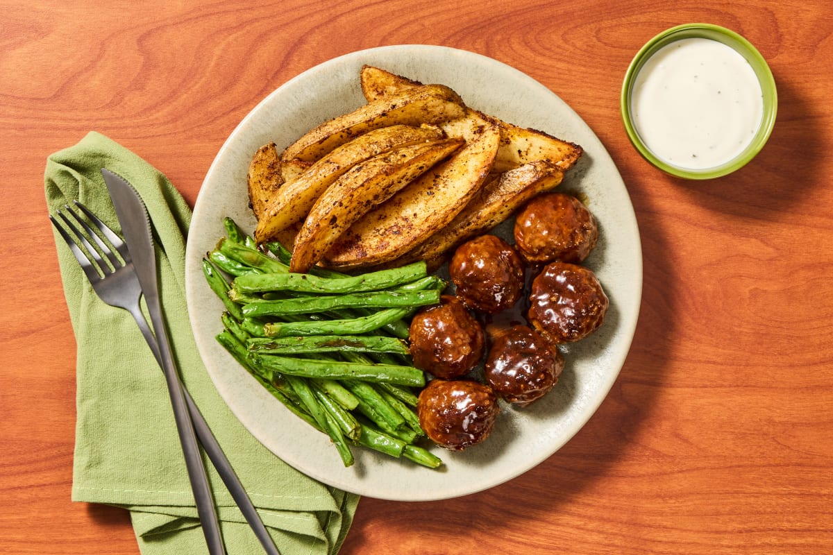 Tangy BBQ-Glazed Meatballs 