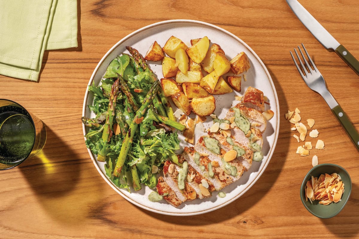 Spiced Pork & Garlicky Asparagus Salad