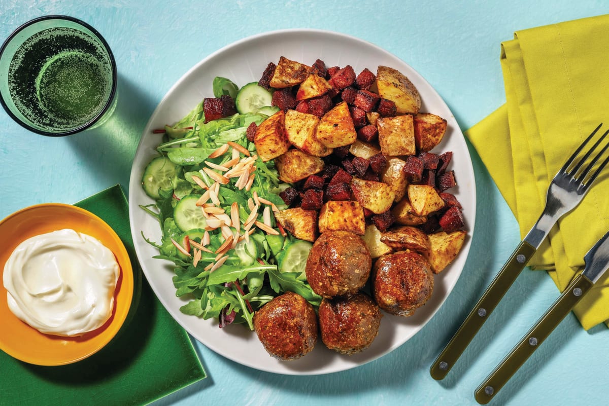 Sticky Falafels & Chermoula Veggies