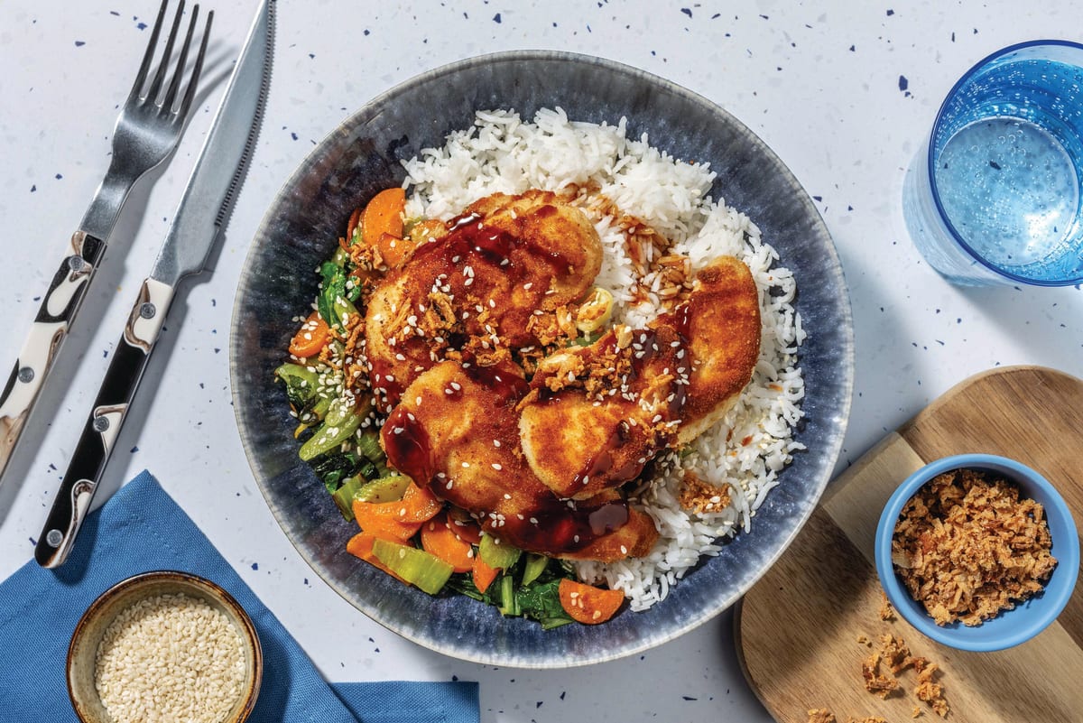 Double Plant-Based Crumbed Chick'n & Teriyaki Sauce