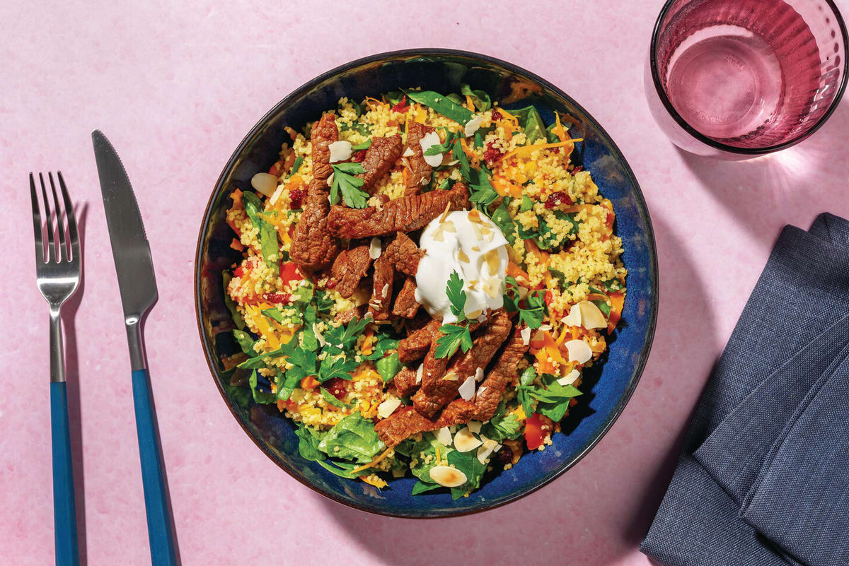 HelloHero: Double Spiced Beef & Currant Couscous Recipe | HelloFresh