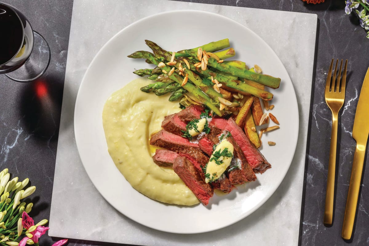 Flank Steak & Garlic-Parmesan Mash