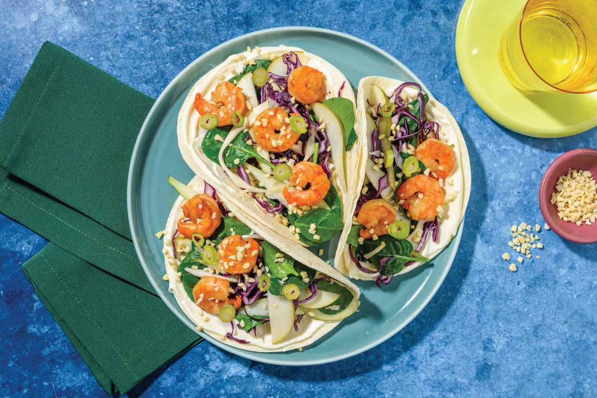 Quick Honey-Soy Prawn Tacos