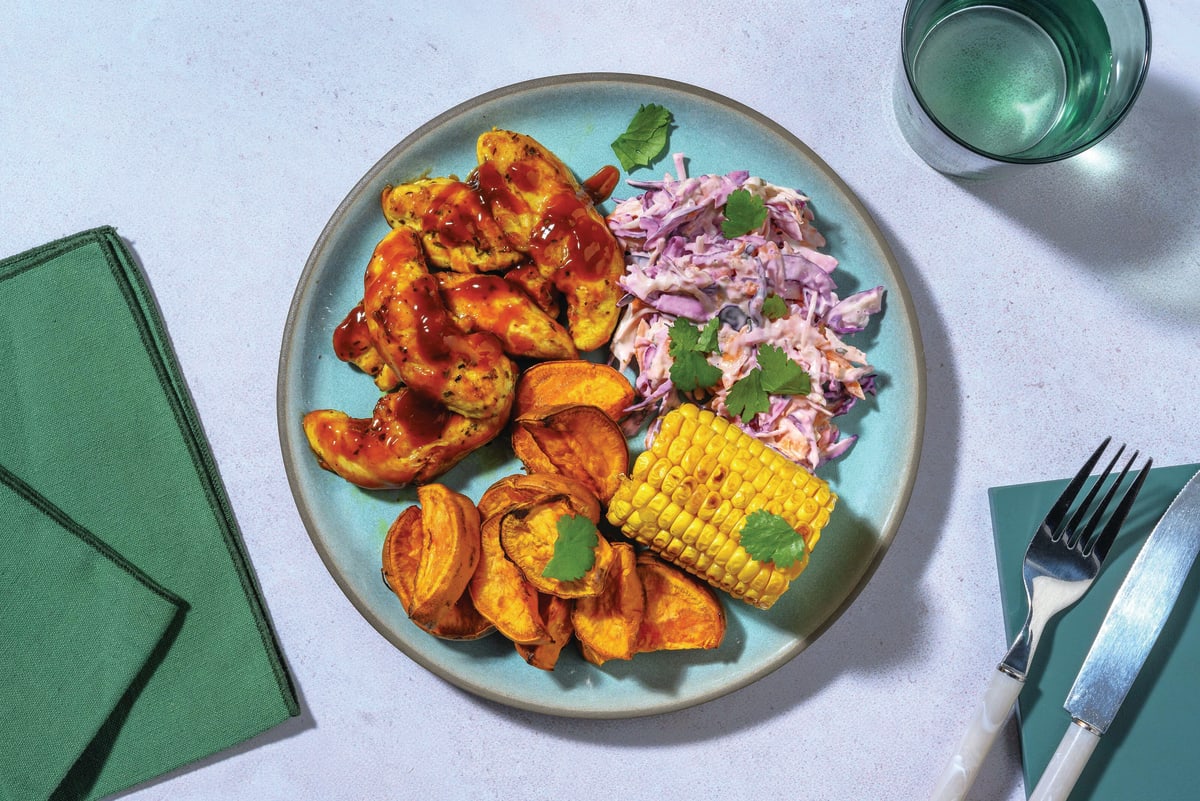 Sticky Chicken & Sweet Potato Wedges