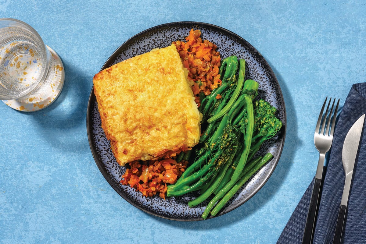 Chicken, Lentil Shepherd's Pie & Garlicky Greens