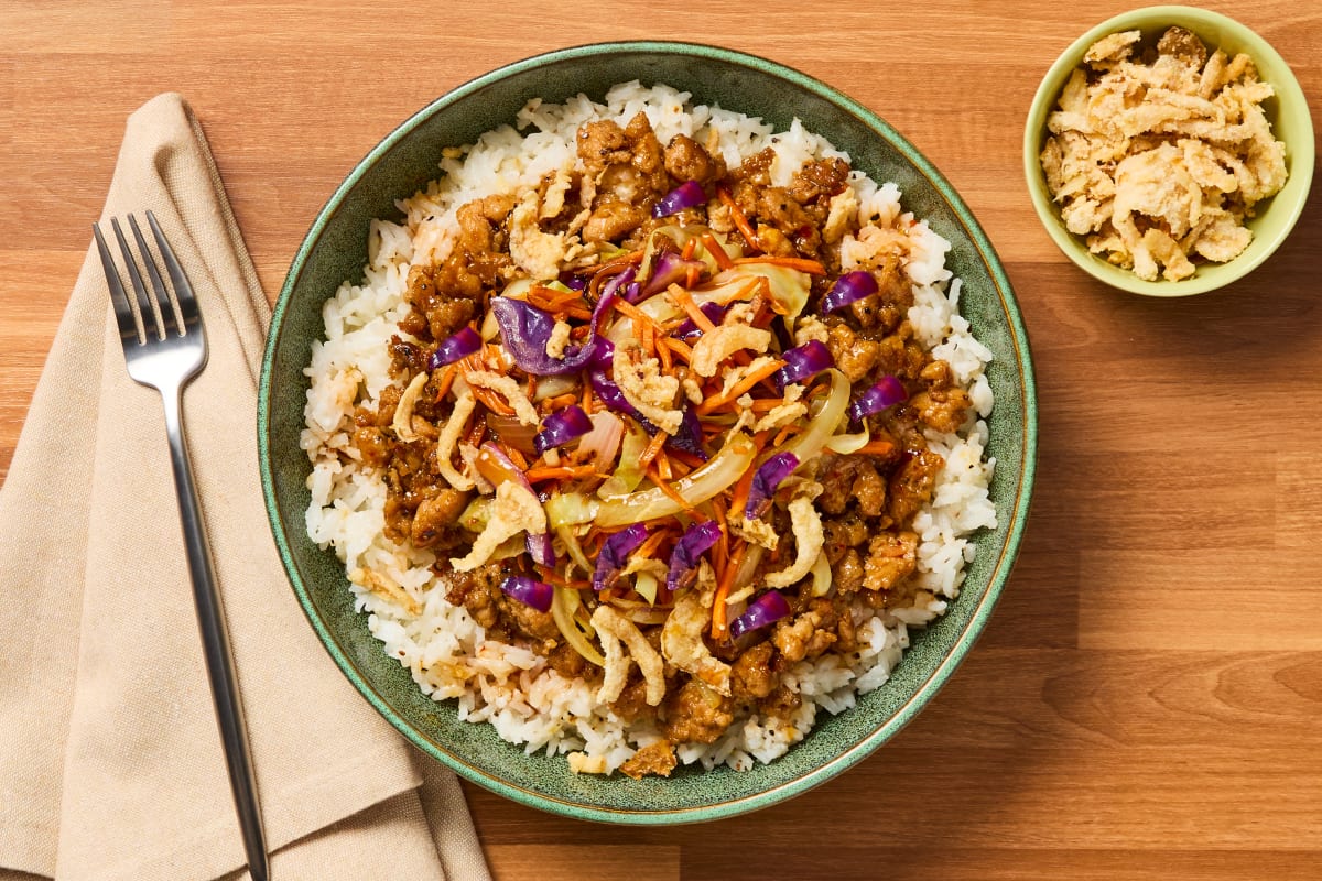 Pork Egg Roll Rice Bowl