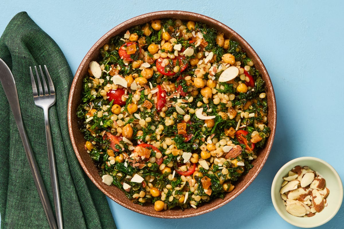 Sweet Kale & Chickpea Bowls with Shrimp