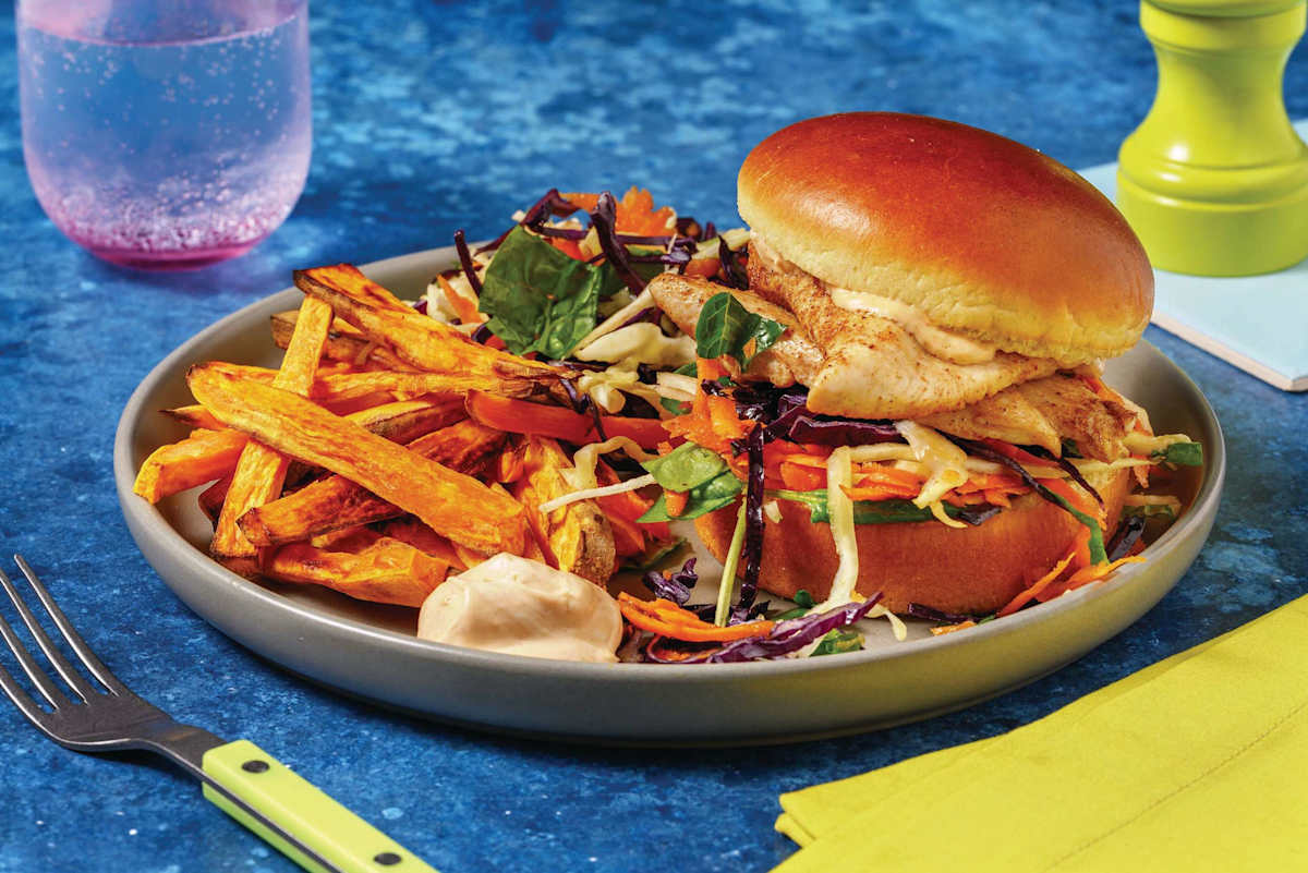 Easy American Chicken & Slaw Burger