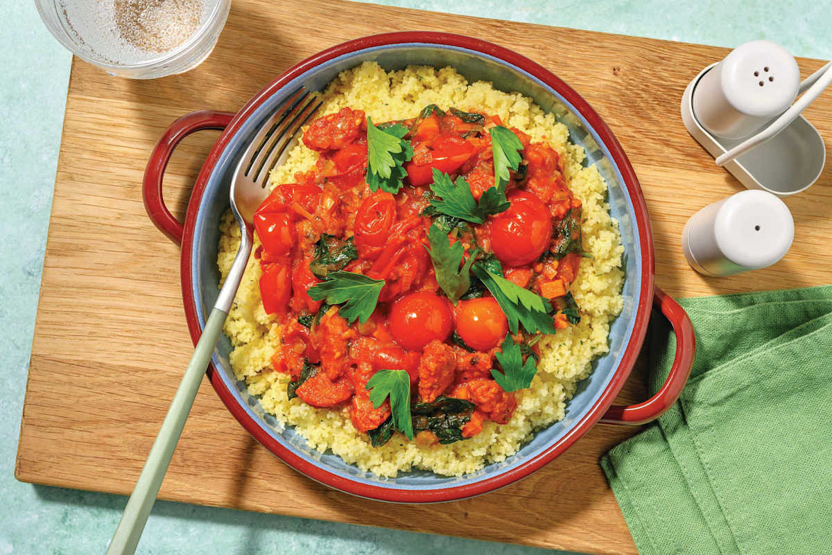 One-Pot Double Chorizo & Cherry Tomato Stew