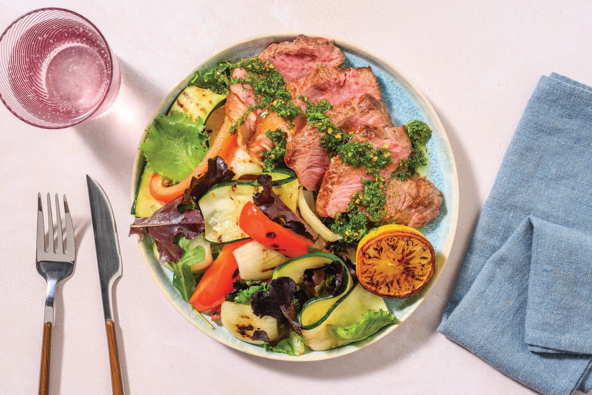 Double Beef Rump & Grilled Veggie Salad 