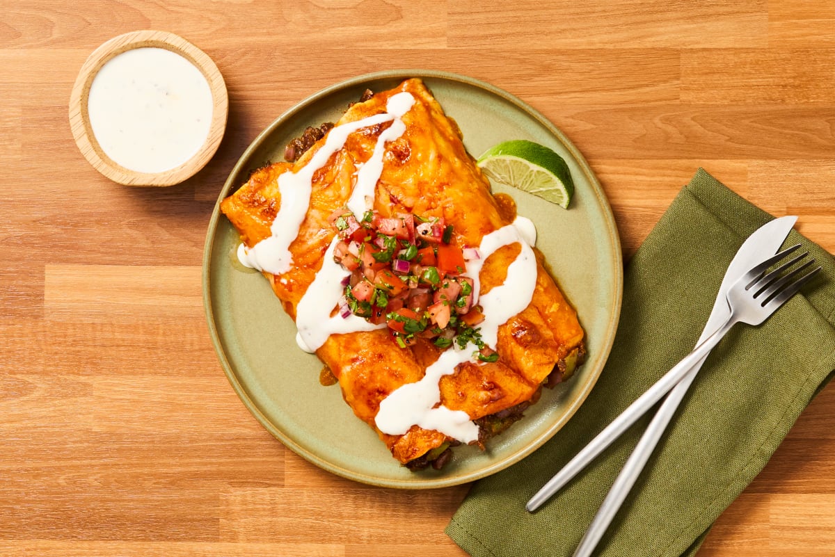 Cheesy Black Bean Enchiladas