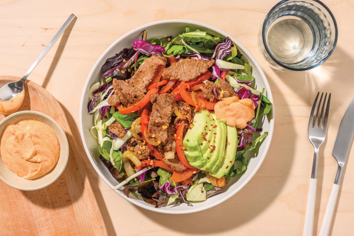 Speedy Beef Fajita Salad Bowl