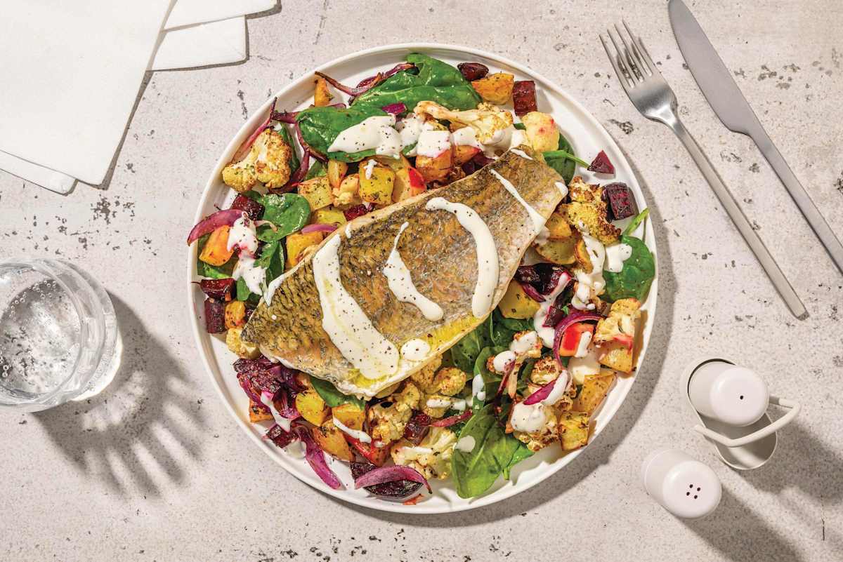Baked Barramundi & Honey Roast Veggie Toss
