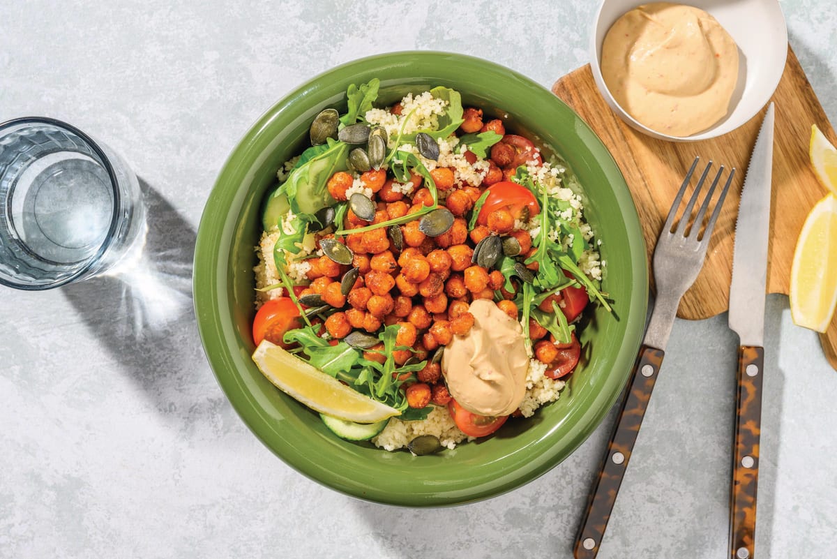 Herby Haloumi, Chickpea & Couscous Salad