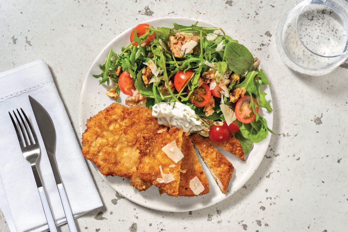 HelloHero: Chicken Cotoletta & Tomato Salad