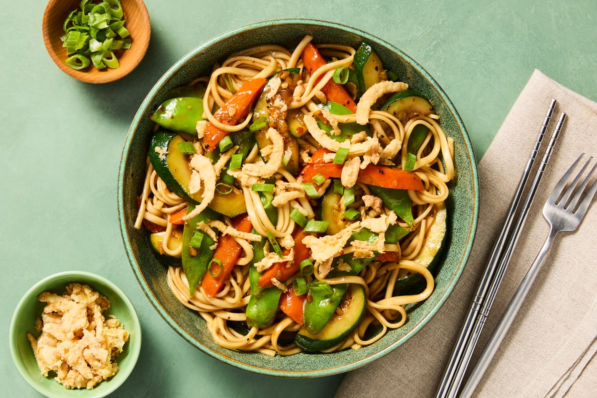 Gingery Snow Pea Noodle Stir-Fry