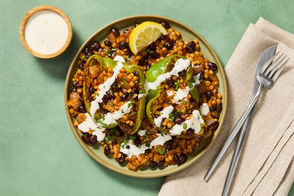 Southwest Chicken & Bean Stuffed Peppers