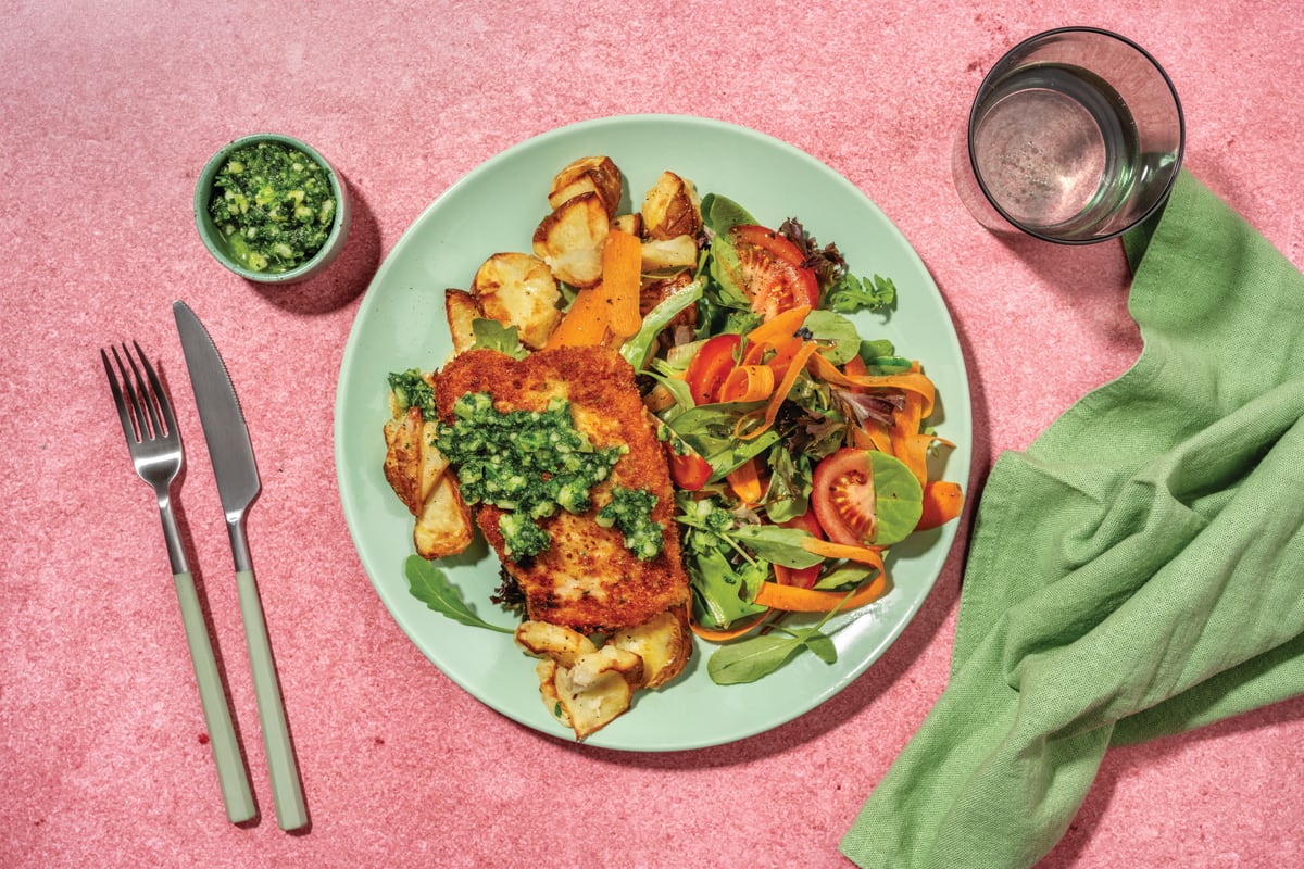 Pork Cotoletta & Homemade Herby Pesto